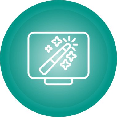 Masaüstü Bilgisayar Web simgesi basit illüstrasyon 