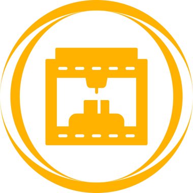 3D baskı simge vektör çizim  