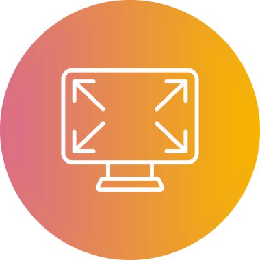 Tam Ekran Simgesi Simgesi, basit illüstrasyon 