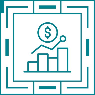 iş grafiği simgesi, basit vektör illüstrasyonu 