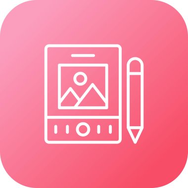 Kalem Tableti simgesi, vektör illüstrasyonu basit tasarım