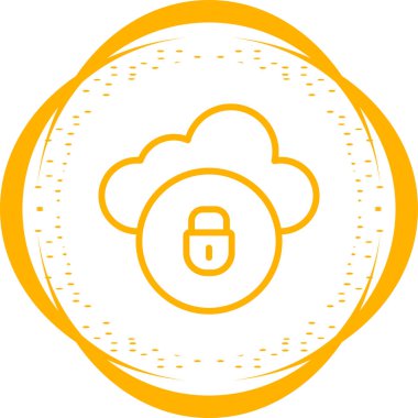 bulut güvenlik simgesi vektör illüstrasyonu