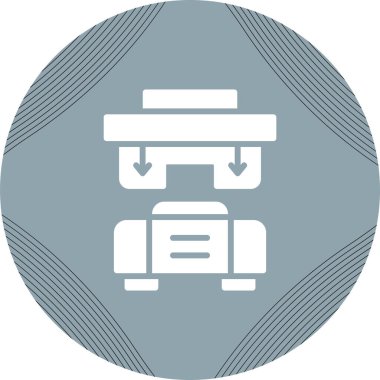 Web tasarımı, bilgi grafikleri ve daha fazlası için Creative Press Machine simgesi çizimi