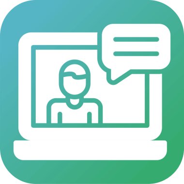 Web Konferansı Web Simgesi illüstrasyonu