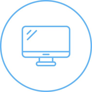 masaüstü monitörü web simgesi, vektör illüstrasyonu