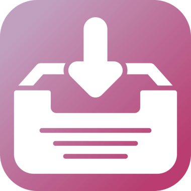 Gelen kutusu web simgesi, basit vektör illüstrasyonu