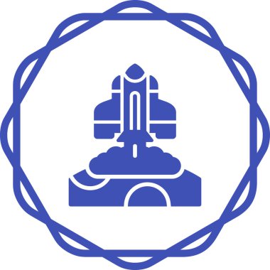 Roket. Web simgesi basit illüstrasyon