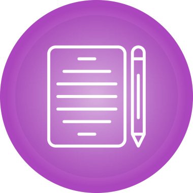 Kalem ve kağıt ağ simgesi, vektör illüstrasyonu 