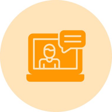 Web Konferansı Web Simgesi illüstrasyonu