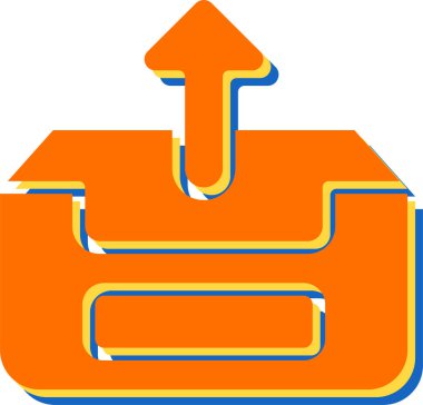 Giden posta simgesi basit vektör illüstrasyonu