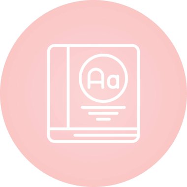 Sözlük web simgesi, basit vektör illüstrasyonu