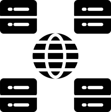 İçerik Taşıma Ağı Vektör Simgesi Beyaz Arkaplanda izole edildi 