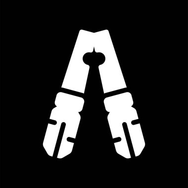 Kablo Crimper simgesi, vektör illüstrasyonu basit tasarım