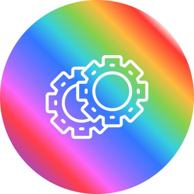 Gears web simgesi, basit vektör illüstrasyonu