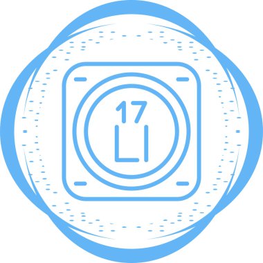 Klor kimyasal element simgesi vektör illüstrasyonu