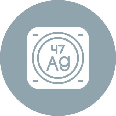 gümüş kimyasal element ağ basit illüstrasyon