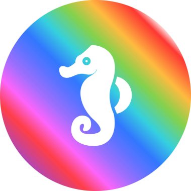 Deniz atı logo vektör çizimi