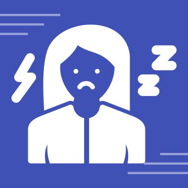 Yorgunluk web simgesi basit illüstrasyon