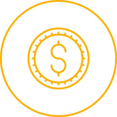 Dolar işareti simgesi, vektör illüstrasyonu basit tasarım