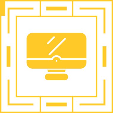 Masaüstü Bilgisayar Web simgesi basit illüstrasyon 