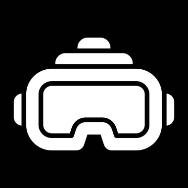 Sanal Gerçeklik kulaklık simgesi, vektör illüstrasyonu basit tasarım