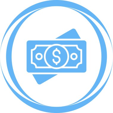 Para, Para Basit İnce Simge Vektör İllüstrasyonu