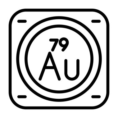 Altın kimyasal element ikon vektör illüstrasyonu