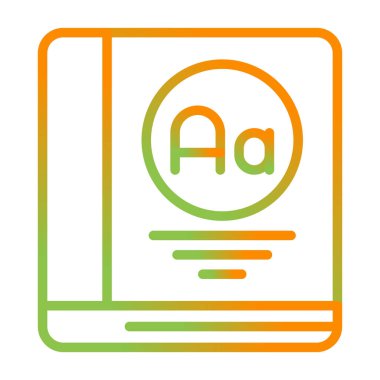 Sözlük web simgesi, basit vektör illüstrasyonu