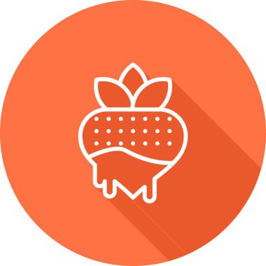 Çikolata çilek simgesinin vektör çizimi