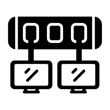 Ağ Anahtarı Vektör Simgesi Beyaz Arkaplanda İzole Edildi 