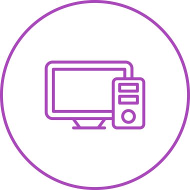 Masaüstü Bilgisayar simgesinin vektör çizimi