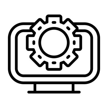 Masaüstü Bilgisayar simgesinin vektör çizimi