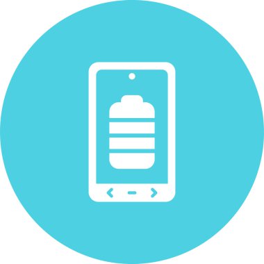 Telefon ekranının pil simgesi, vektör illüstrasyonu basit tasarım