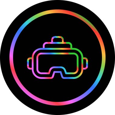 Sanal Gerçeklik kulaklık simgesi, vektör illüstrasyonu basit tasarım