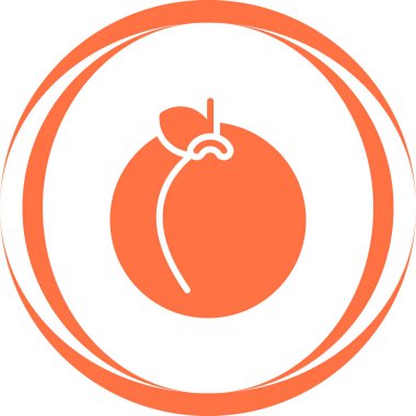 şeftali simgesi web basit illüstrasyon