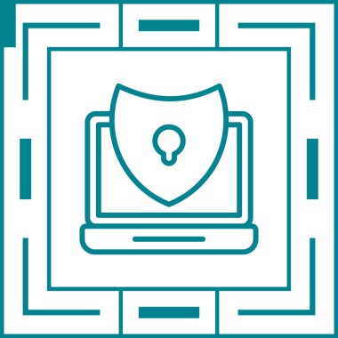 Antivirüs Yazılım Web simgesi vektör çizimi 