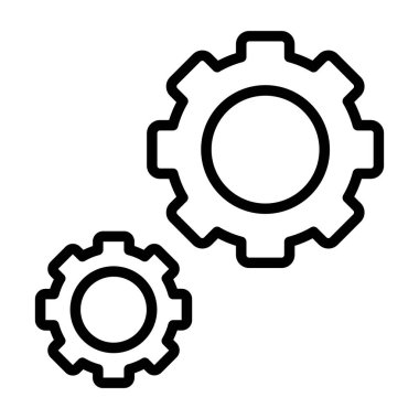 Gears web simgesi, basit vektör illüstrasyonu