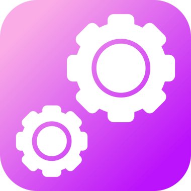 Gears web simgesi, basit vektör illüstrasyonu