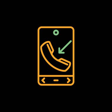Gelen aramalı cep telefonu. Web simgesi basit illüstrasyon