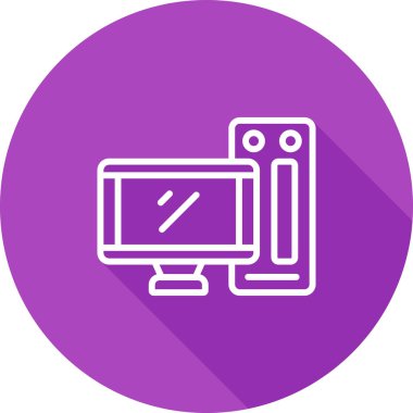 Masaüstü Bilgisayar Web simgesi basit illüstrasyon 