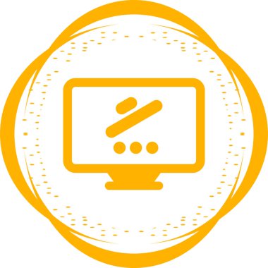 Masaüstü bilgisayar simgesi, vektör illüstrasyonu basit tasarım