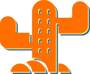 Kaktüs simgesi taslak biçimi