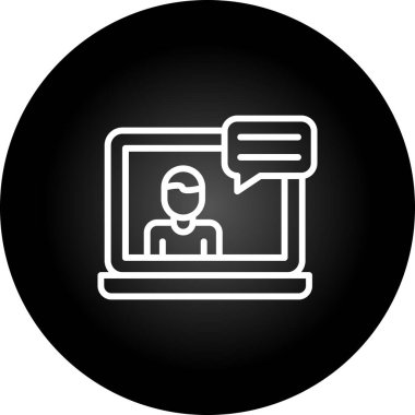 Web Konferansı Web Simgesi illüstrasyonu