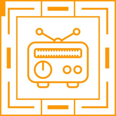 Radyo. Web simgesi vektör illüstrasyonu 