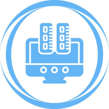 Masaüstü bilgisayar simgesi, vektör illüstrasyonu basit tasarım