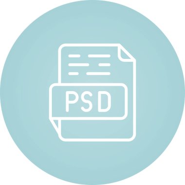 PSD web simgesi, basit vektör illüstrasyonu