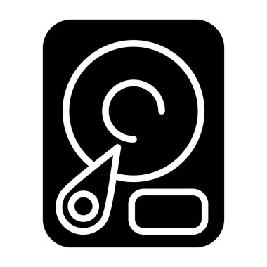 Sabit disk simgesi, vektör illüstrasyonu basit tasarım