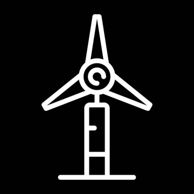 Rüzgar türbini simgesi vektör illüstrasyonu 
