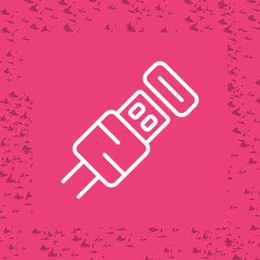  Usb Kablo ağ simgesi vektör illüstrasyonu 
