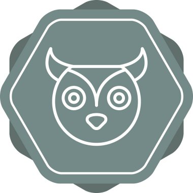 Baykuş. Web simgesi basit illüstrasyon